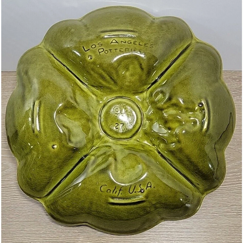 Los Angeles Pottery‎ Tray Mid-Century Divided Tray Pottery Vegetable Dish VTG